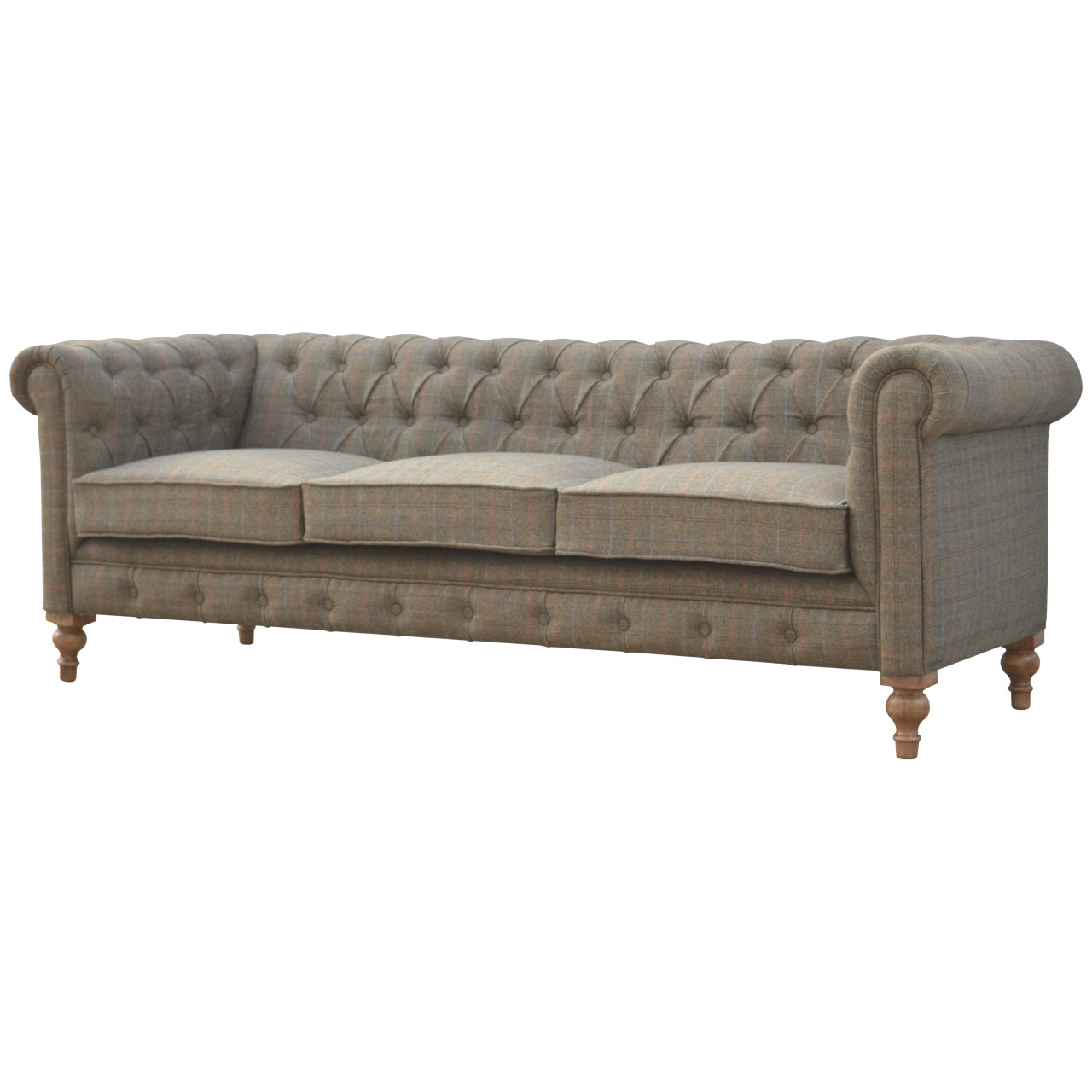 Multi Tweed 3 Seat Chesterfield Sofa