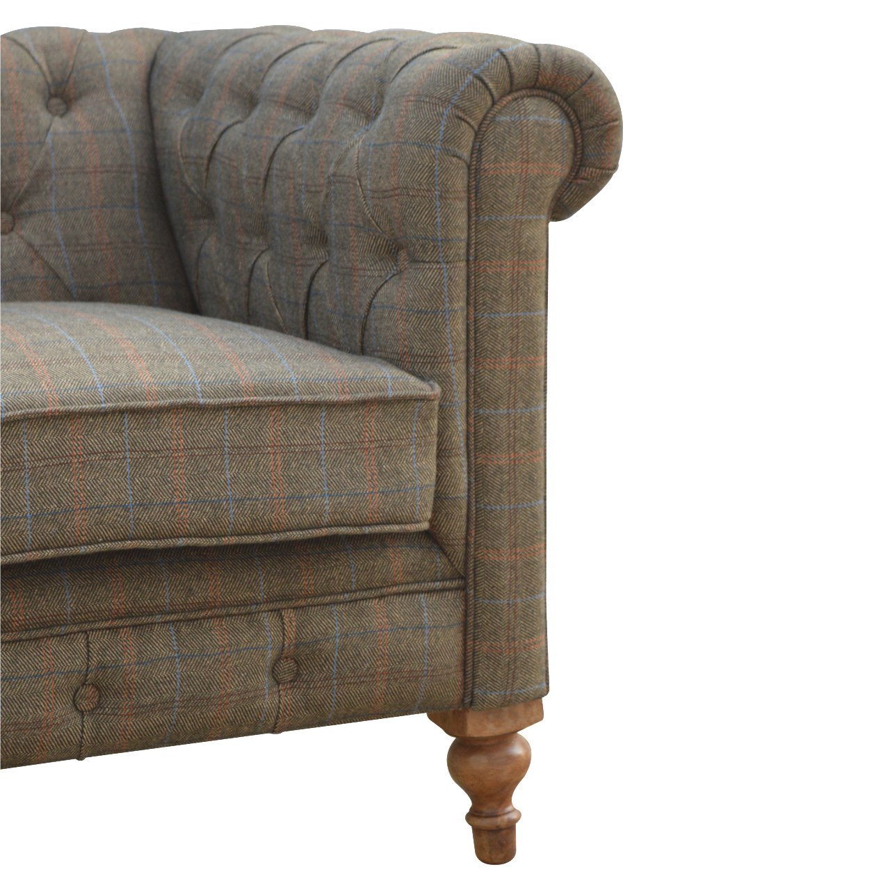 Multi Tweed 3 Seat Chesterfield Sofa