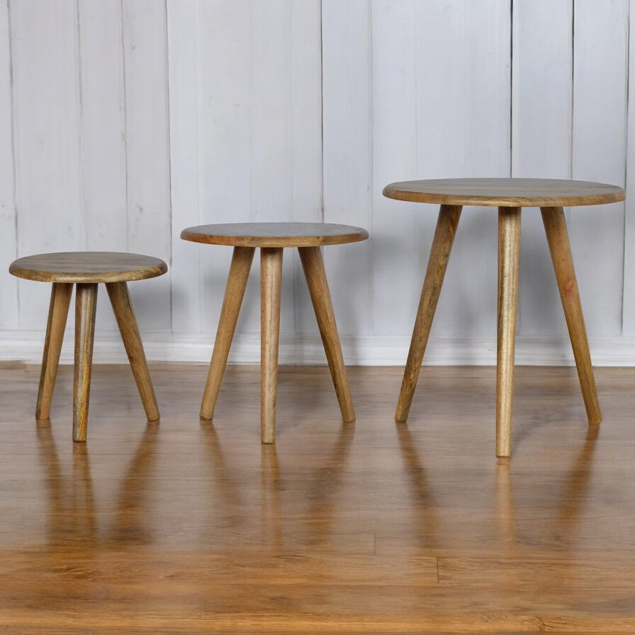 Set Of 3 Nordic Nesting Stools